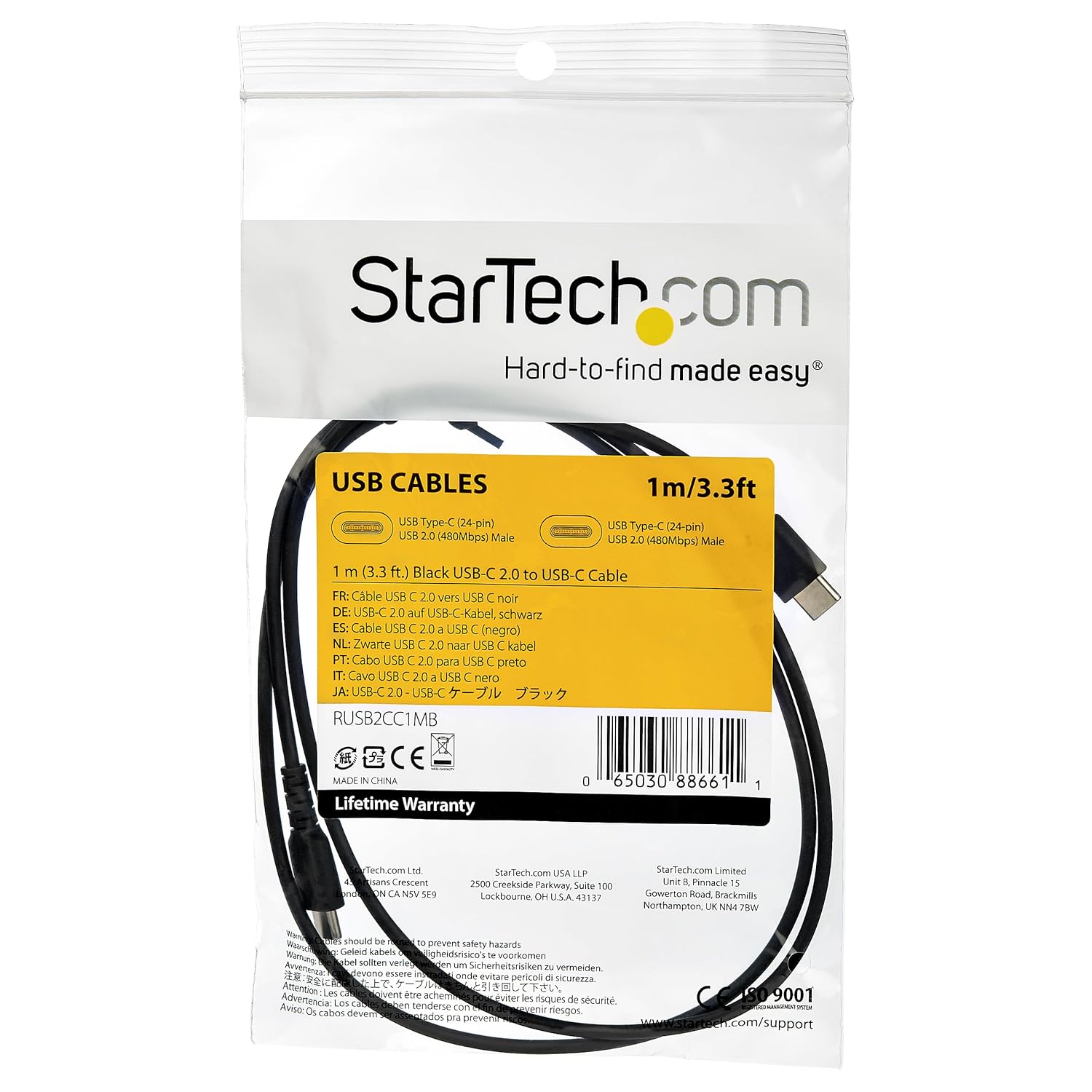 StarTech.com USB A to USB C Charging Cable - USB 2.0, Aramid Fiber
