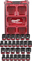Milwaukee Shockwave Impact Duty Socket Set, 27-Piece, 1/2" Drive (Metric & SAE)