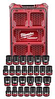 Milwaukee Shockwave Impact Duty Socket Set, 27-Piece, 1/2" Drive (Metric & SAE)