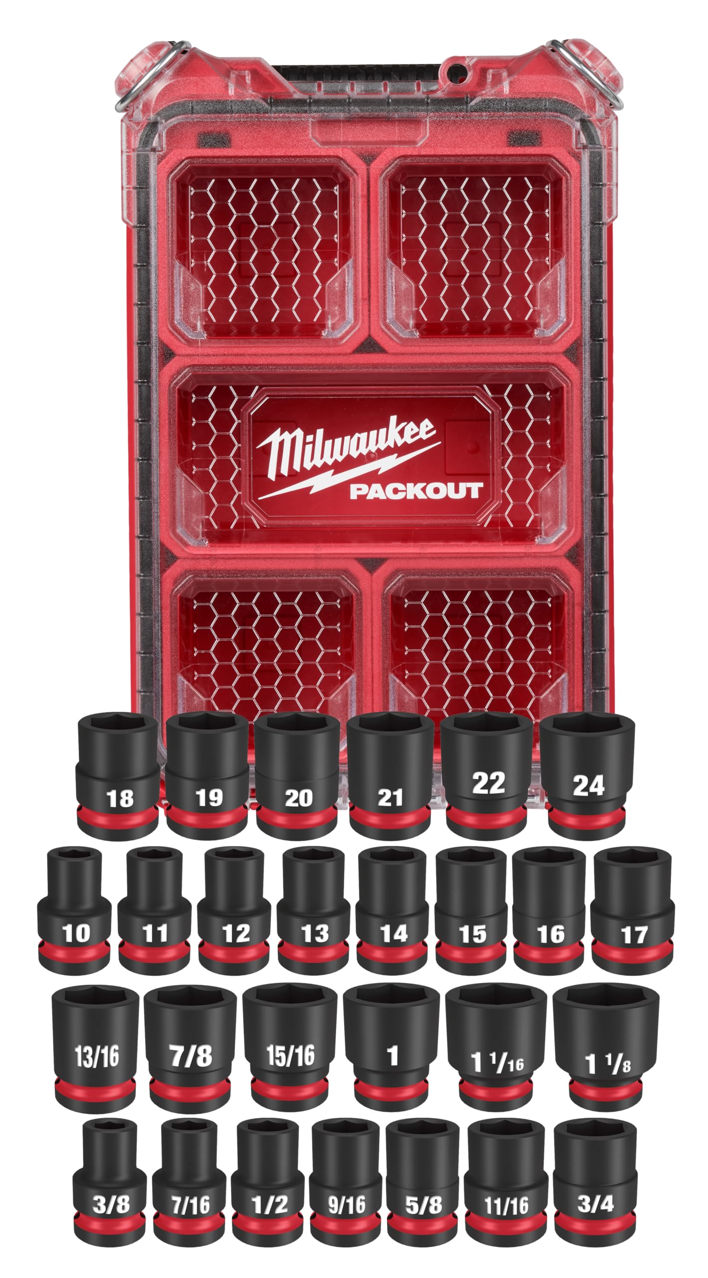 Milwaukee Shockwave Impact Duty Socket Set, 27-Piece, 1/2" Drive (Metric & SAE)