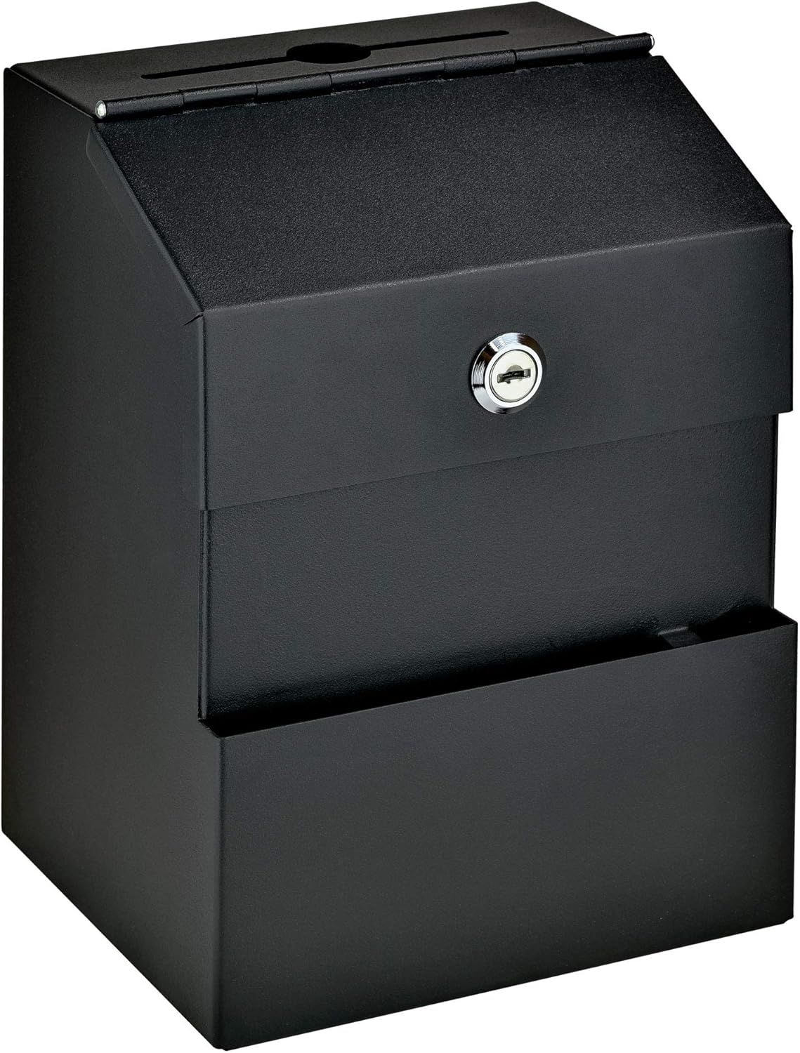 Mail Boss Locking Steel Suggestion Box (9.5" H x 7" W x 6" D) - Black