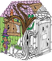 Bankers Box at Play Color in Halloween Playhouse, Cardboard Playhouse and Life Size Craft Activity for Kids and Families