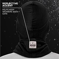 Balaclava with Spandex Top, Comfortable Wear Under Helmet, Winter Face Mask, Ergodyne N-Ferno 6822,Black One Size