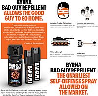 BYRNA BGR MAX Pepper Spray + Tear Gas | Attacker Tracker UV Dye | Military Strength Self-Defense Stream Spray