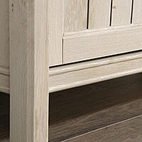 Sauder Costa Library Base, Coastal Cottage Cabinet, Office Storage Solution, Entryway Organizer - Chalked Chestnut Finish