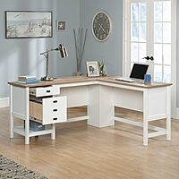 Sauder Cottage Road L Shaped Desk Computer Desk with Drawers and Cable Management