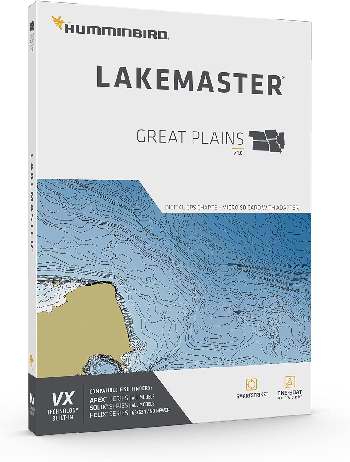Humminbird LakeMaster Great Plains V1 Map SD Card for Fish Finders