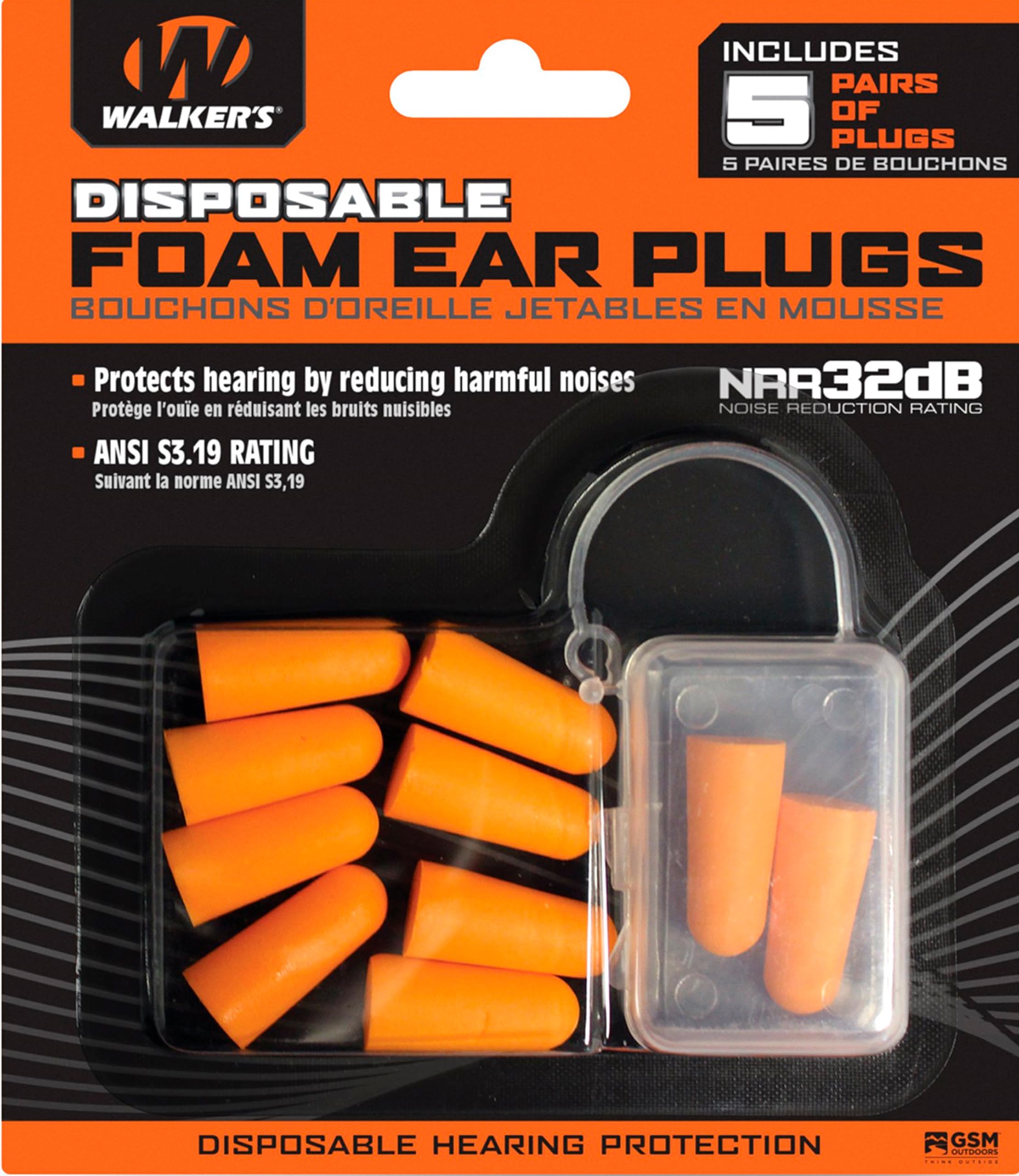 Walker's 32dB NRR Noise-Canceling ANSI S3.19 Passive Hearing Protection Range Shooting Hunting Work Soft Comfortable