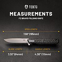 TEKTO F2 Bravo Folding Knife - D2 Steel, Ceramic Ball Bearings