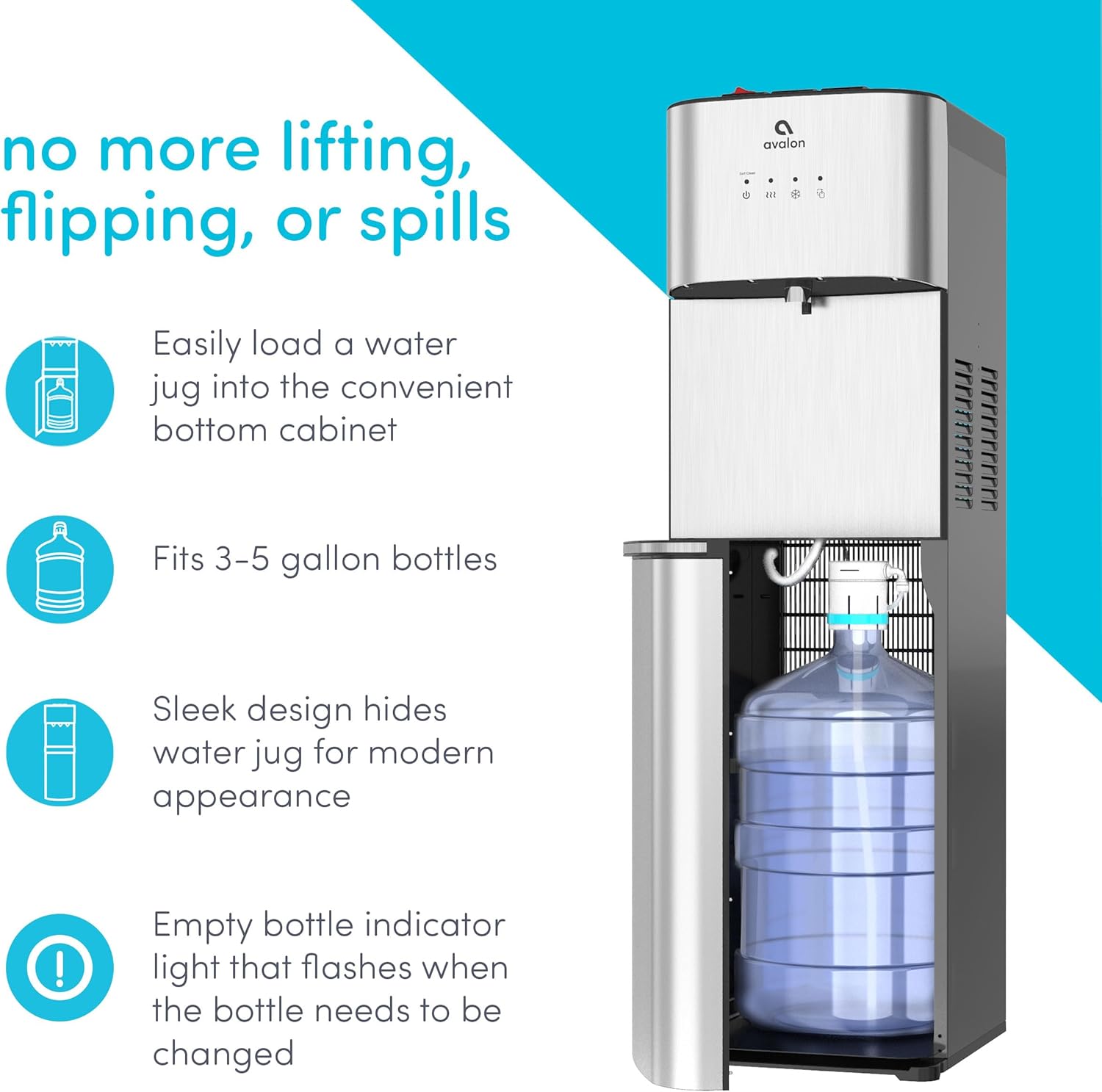 Avalon Limited Edition Self Cleaning Water Cooler Water Dispenser - 3 Temperature Settings - Hot, Cold & Room Water