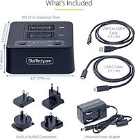 StarTech.com 1:1 M.2 NVMe Drive Duplicator, 90GBpm Standalone M.2 SSD Cloner/Copier, USB-C 3.2 20Gbps M.2 Dual-Bay Drive Dock
