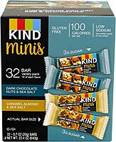 KIND Minis Dark Chocolate Nuts & Sea Salt and Caramel Almond & Sea Salt Variety, 0.7 oz, 32 Count