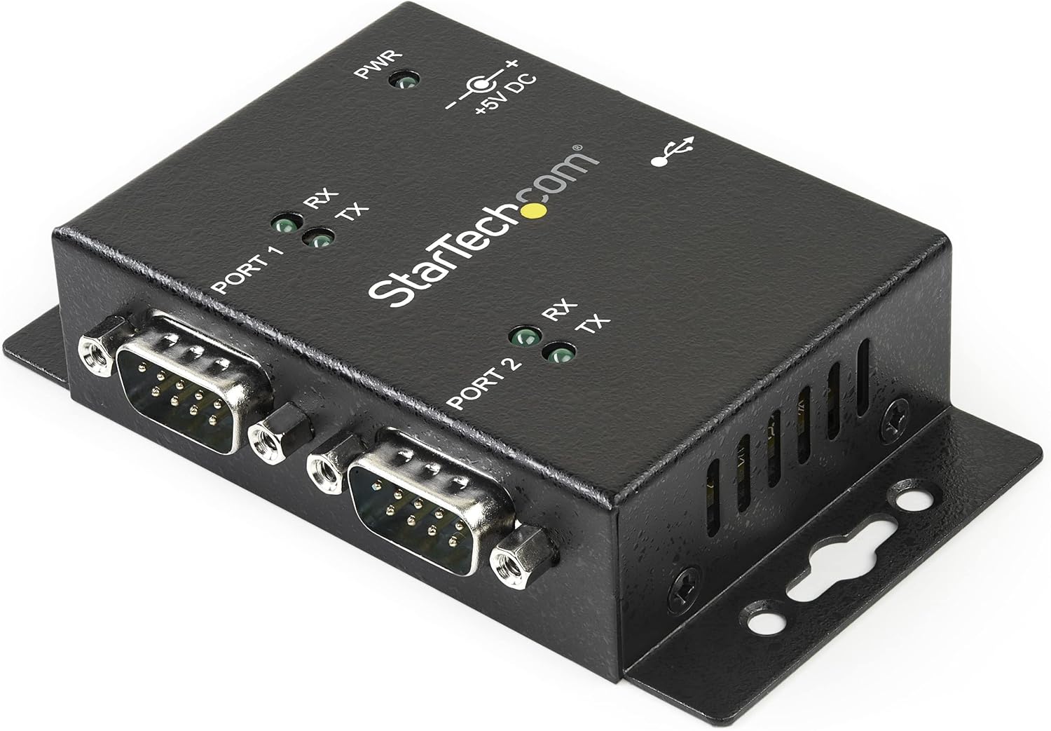 StarTech.com USB to Serial Adapter - 2 Port - Wall Mount - Din Rail Clips - Industrial - COM Port Retention - FTDI - DB9
