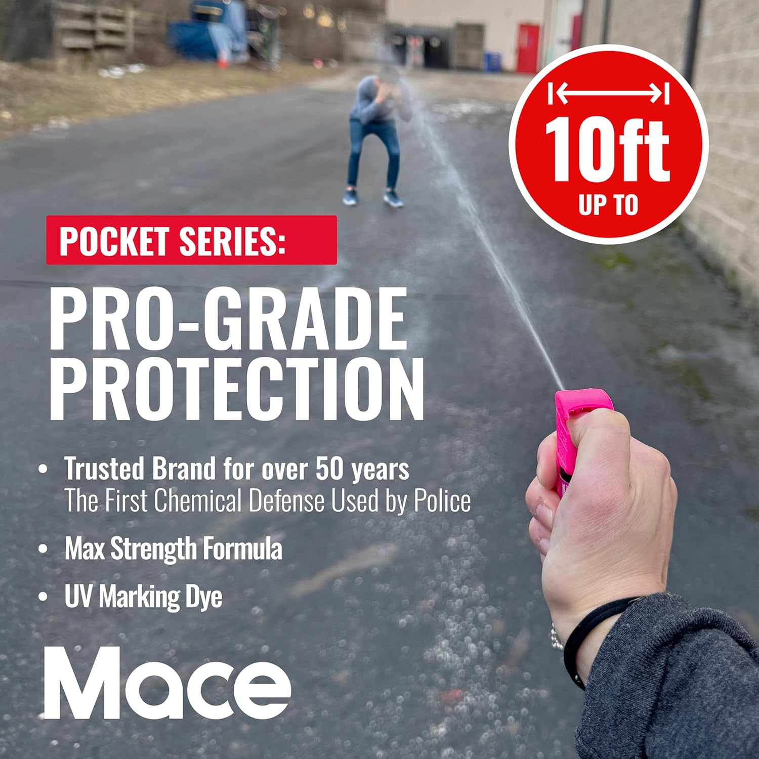 MACE Personal Safety Alarm & Pepper Spray Kit - 130dB Siren 10 ft Range