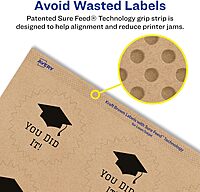 Avery Kraft Brown Starburst Labels, Sure Feed Technology, 1.75", 300 Kraft Brown Labels, Print-to-The-Edge, Laser/Inkjet Printable 300 labels
