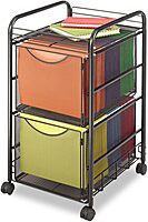 SAFCO Onyx Rolling File Cart, Steel Mesh Mobile Cart, Fits Letter-Size Hanging Folders