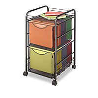 SAFCO Onyx Rolling File Cart, Steel Mesh Mobile Cart, Fits Letter-Size Hanging Folders
