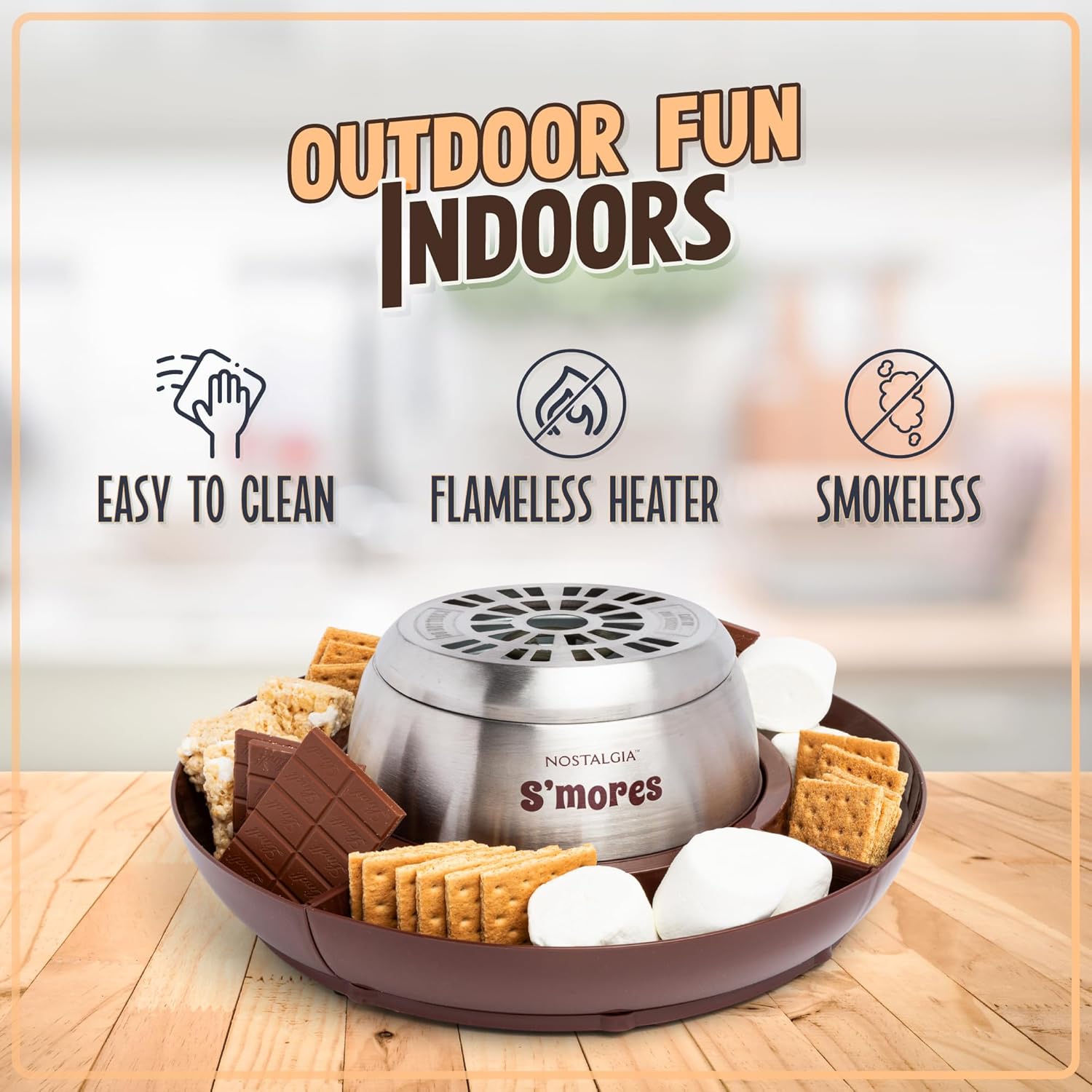 NOSTALGIA Indoor Electric Tabletop S'mores & Fondue Maker