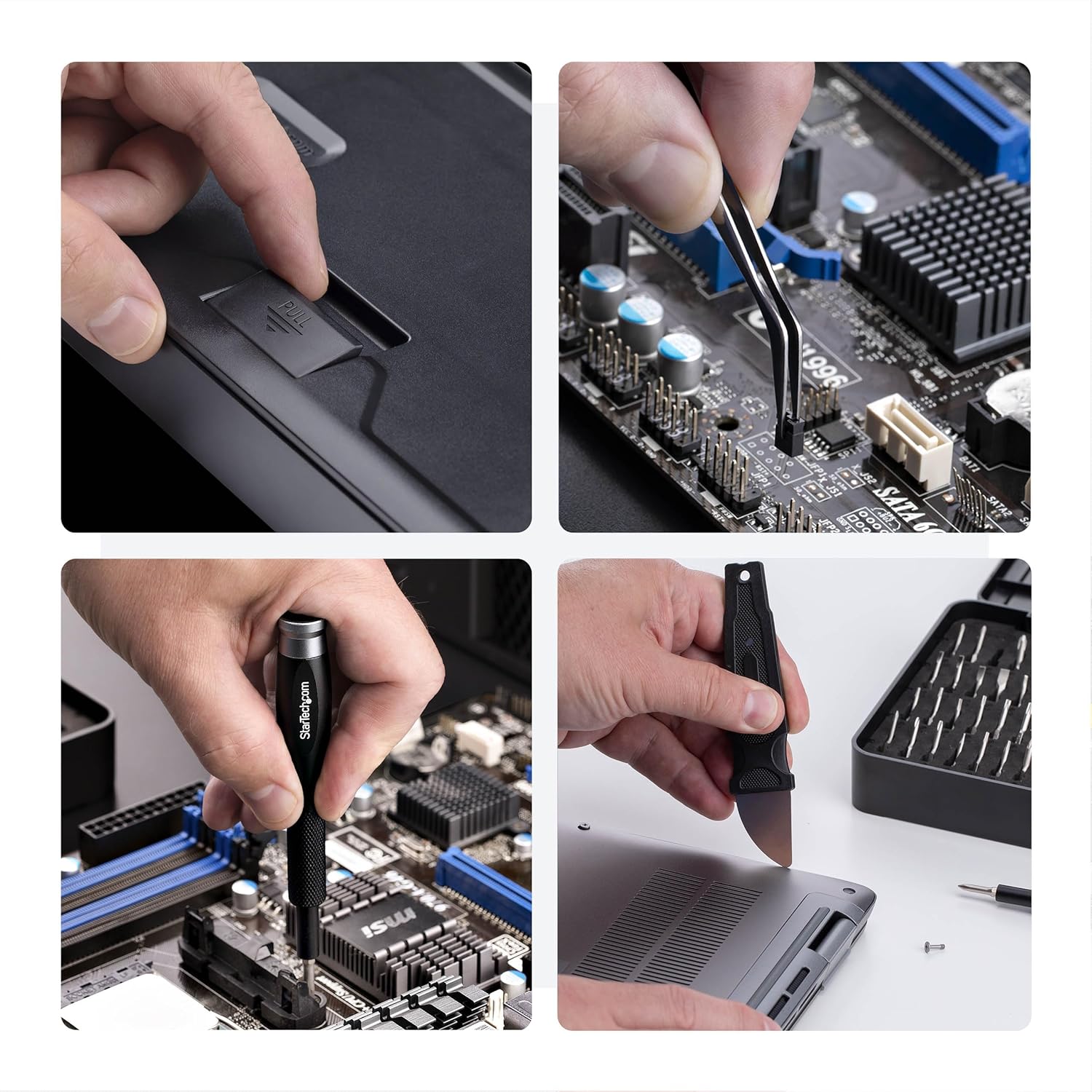 StarTech.com 40-Piece Computer Repair Toolkit for Laptop, PC, Electronics, 30-Bit Screwdriver Set, Magnetic Tray, Pry Tools