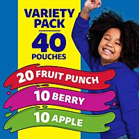 Capri Sun 100% Fruit Punch, Berry & Apple Juice Variety Pack Ready-to-Drink Juice (40 Pouches, 4 Boxes of 10)