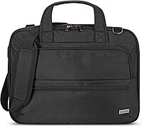 CODi Fortis 14.1" Polyester PU PVC Laptop Briefcase, Black (FOR302-4)