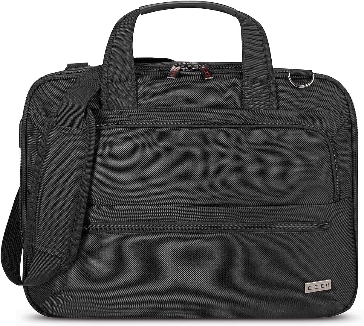 CODi Fortis 14.1" Polyester PU PVC Laptop Briefcase, Black (FOR302-4)