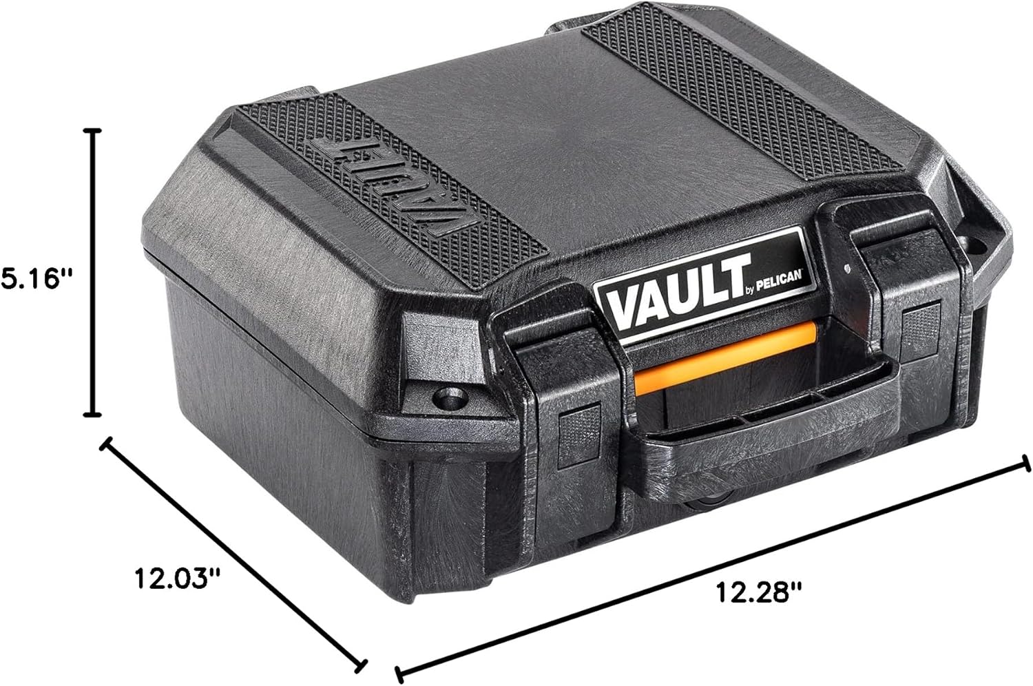 Pelican Vault V100 Hard Case with Foam - Small Pistol & Camera, 12.28 x 12.03 x 5.16 in, Black
