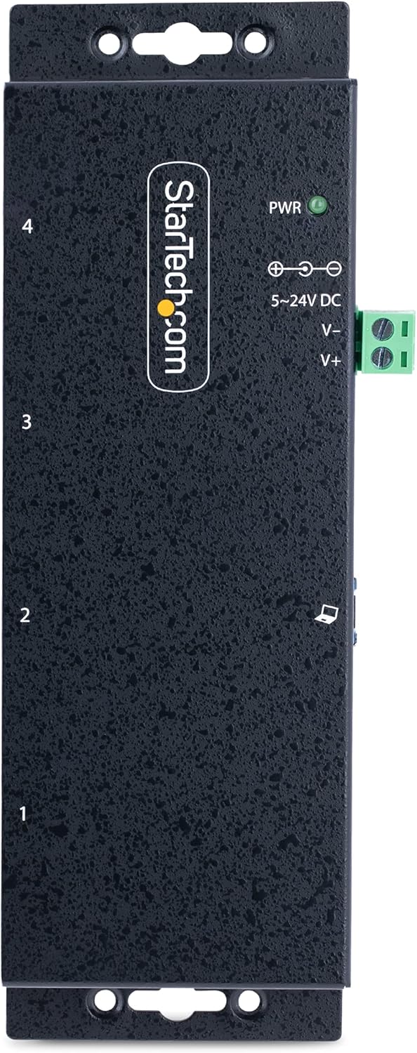 StarTech.com 4-Port Industrial USB 3.0 5Gbps Hub, Rugged USB Hub with ESD Protection, DIN/Wall/Desk Mountable USB-A Hub