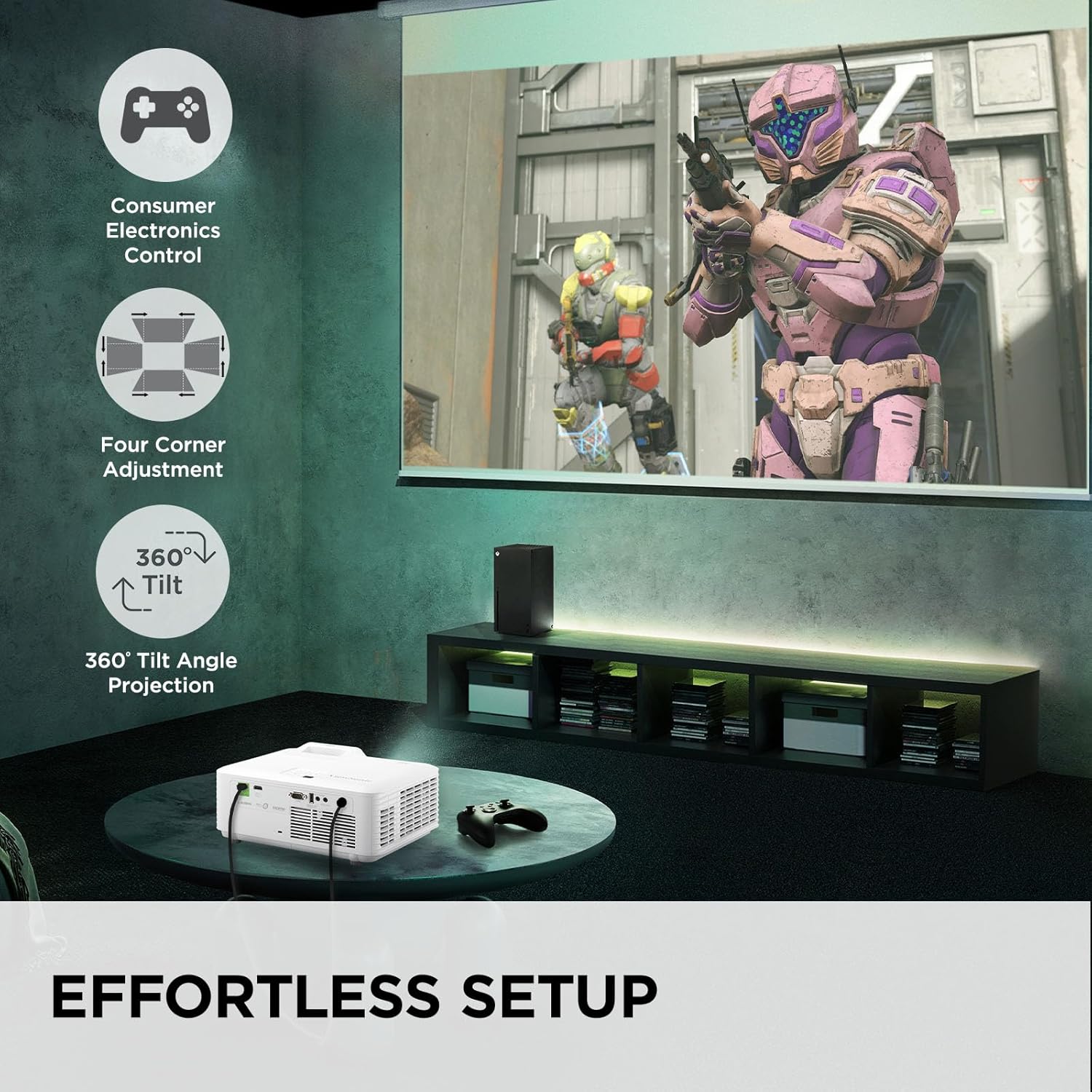ViewSonic LX700-4K UHD 3500 Lumens Laser Projector Designed for Xbox with 4.2ms Response Time, 240Hz Refresh Rate