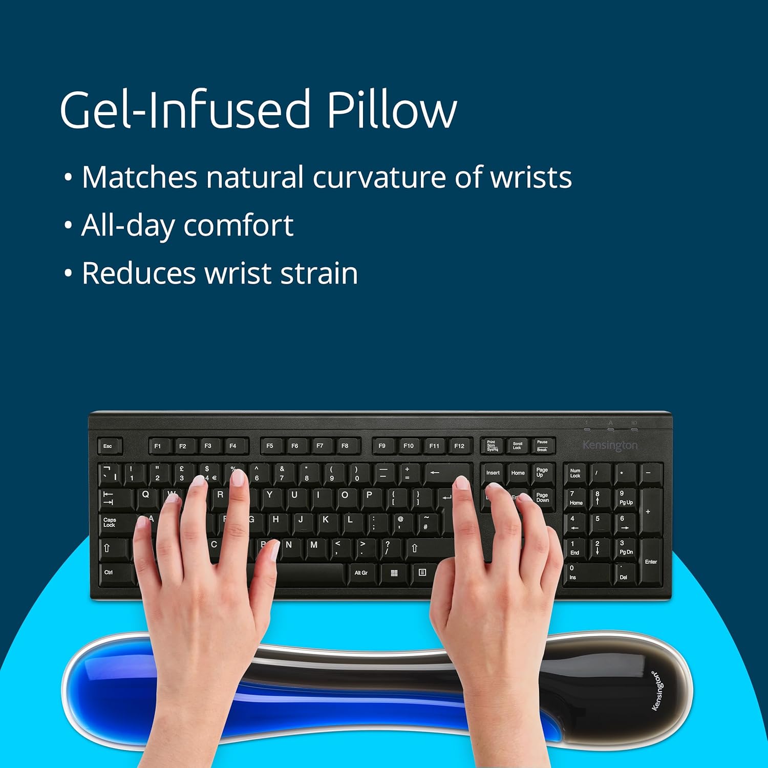 Kensington Slim Duo Gel Wrist Rest for Low-Profile Keyboards, Mice & Trackballs