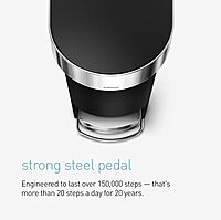 simplehuman Step Trash Can with LidShox, Steel Pedal & Liner Rim