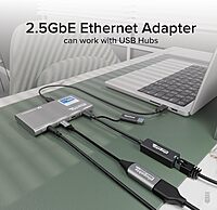 Plugable 2.5G USB-C and USB to Ethernet Adapter – Dual-Connector 2-in-1 USB-C to RJ45 2.5Gbps LAN