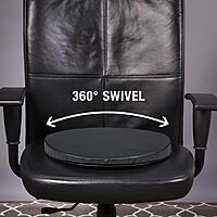 HealthSmart 360 Degree Swivel Seat Cushion, Chair Assist for Elderly, Swivel Seat Cushion for Car, Twisting Disc, Black Leather, 15 Inches in Diameter 15 Diameter Black Leather