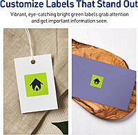 Avery Printable Square Labels, Sure Feed Technology, 1" x 1", Bright Green, Print-to-The-Edge, Laser/Inkjet Printable