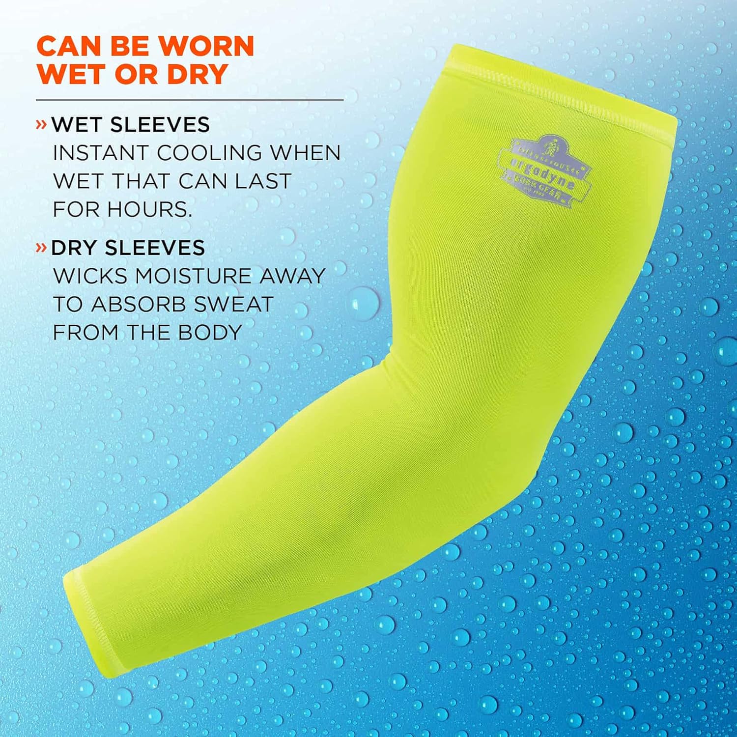 ERGODYNE Chill-Its 6690 Cooling Arm Sleeves, UPF 50+ Sun Protection