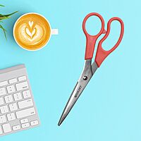 Westcott 8" All Purpose Value Stainless Steel Straight Scissors, Red Red, 1-Pack