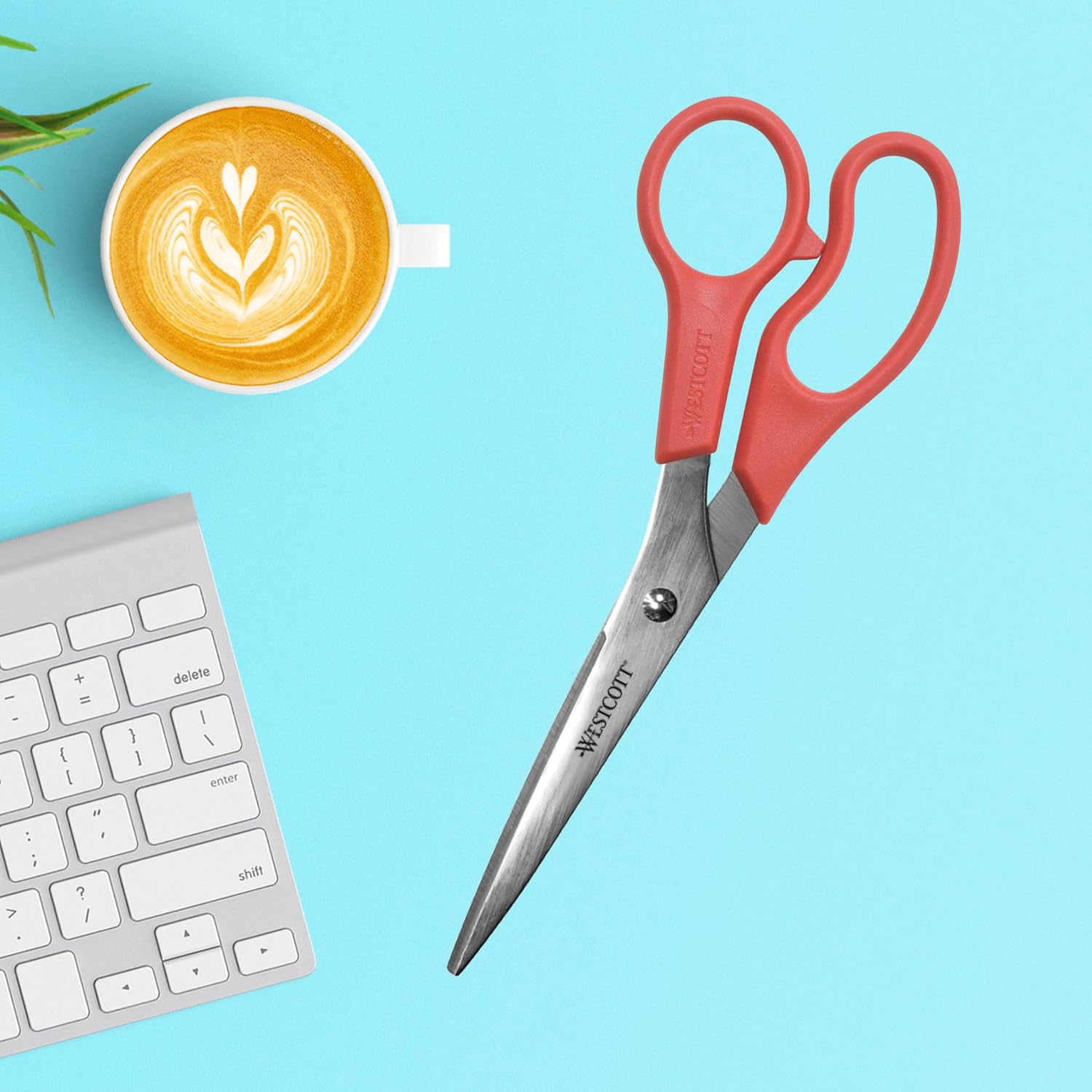 Westcott 8" All Purpose Value Stainless Steel Straight Scissors, Red Red, 1-Pack