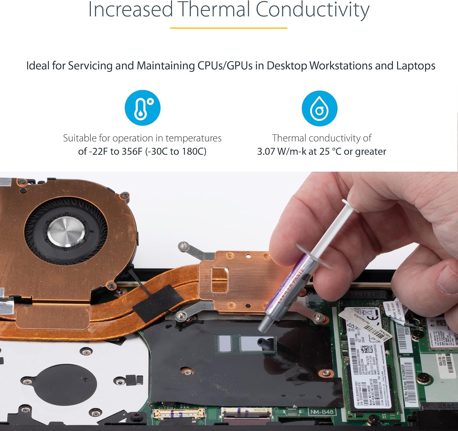 StarTech.com Thermal Paste, Metal Oxide Compound, Re-sealable Syringe