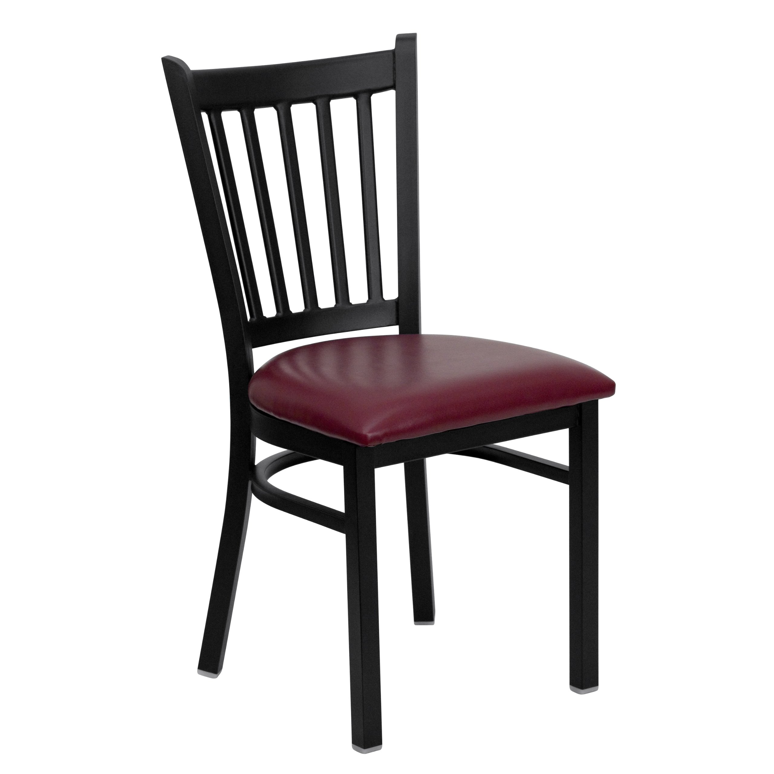 Flash Furniture HERCULES Series Black Vertical Back Metal Restaurant Chair