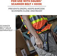 Ergodyne Squids 3136 Barcode Scanner Adaptor Straps, Carrying Strap for Bar Code Scanners, 10- Pack, Black