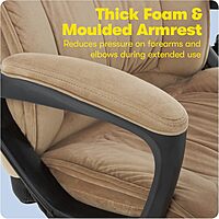 Serta Hannah Executive Home Office Desk Chair, Ergonomic Mid-Back with Lumbar Support, Firm Seat Cushion