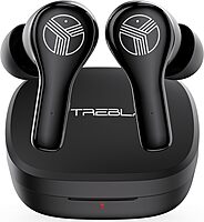 Treblab WX8 - True Wireless Earbuds with Pure Sound, Soft Silicone Ear Buds, IPX8 Waterproof, 28H Play, Wireless Charging