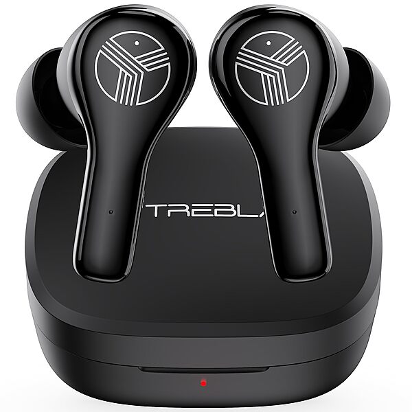 Treblab WX8 - True Wireless Earbuds with Pure Sound, Soft Silicone Ear Buds, IPX8 Waterproof, 28H Play, Wireless Charging