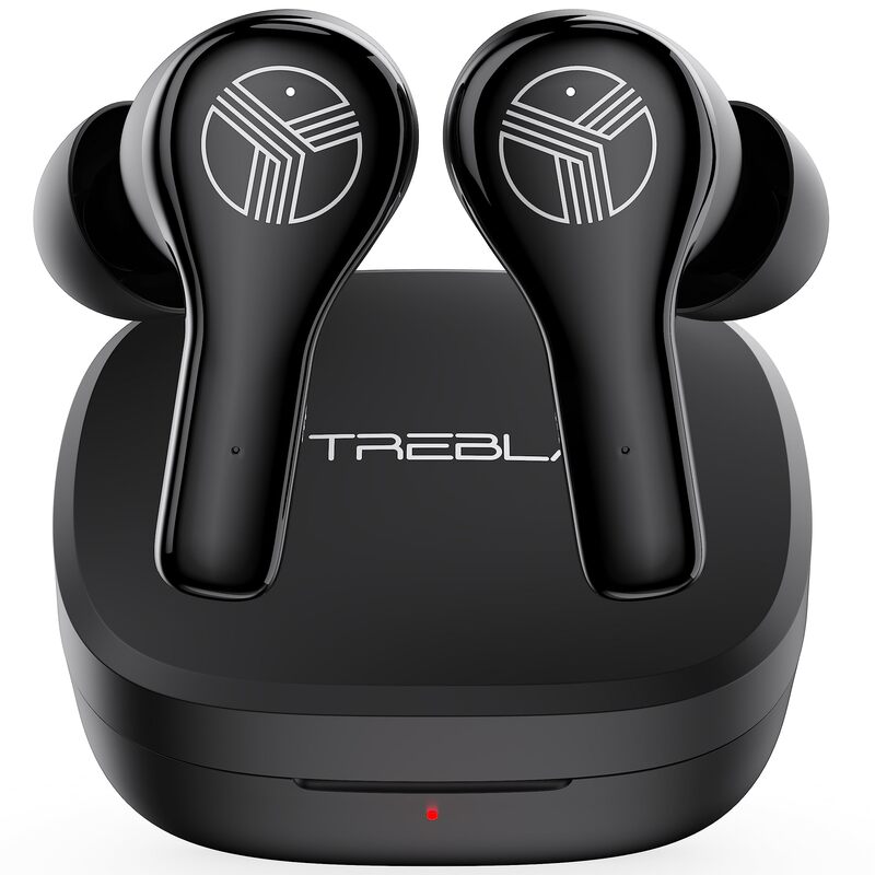 Treblab WX8 - True Wireless Earbuds with Pure Sound, Soft Silicone Ear Buds, IPX8 Waterproof, 28H Play, Wireless Charging
