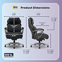 Serta Jackson Big and Tall Executive Home Office Chair with Smart Layers Technology, Wide Seat Cushion