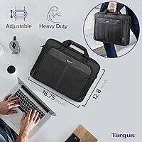 Targus unisex-adult Slim Briefcase With Crossbody Shoulder Bag 16 inch Black