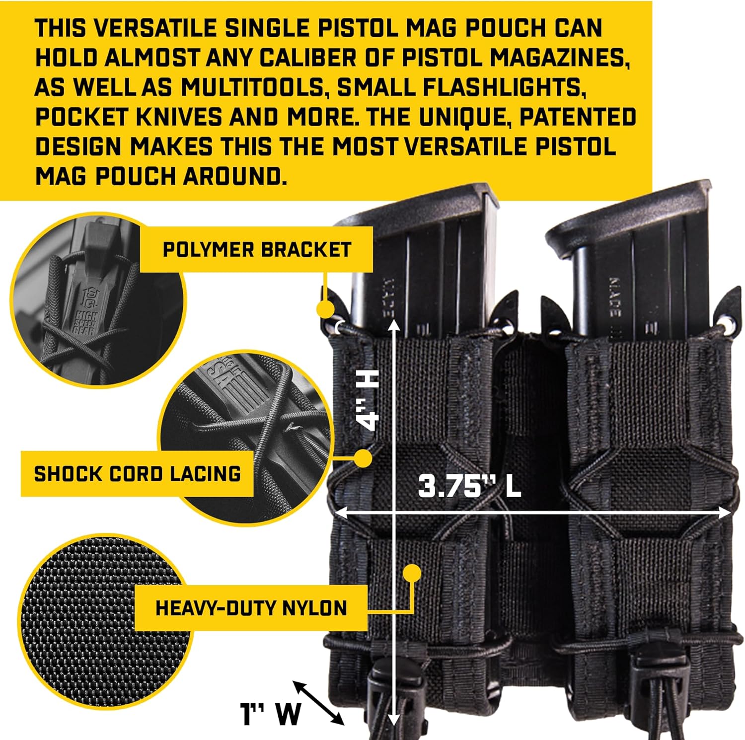 High Speed Gear Pistol TACO Single Magazine Pouch, MOLLE