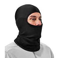 Balaclava with Spandex Top, Comfortable Wear Under Helmet, Winter Face Mask, Ergodyne N-Ferno 6822,Black One Size