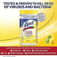 Lysol Disinfectant Wipes, Lemon and Lime Blossom, 80 Count (Pack of 3)