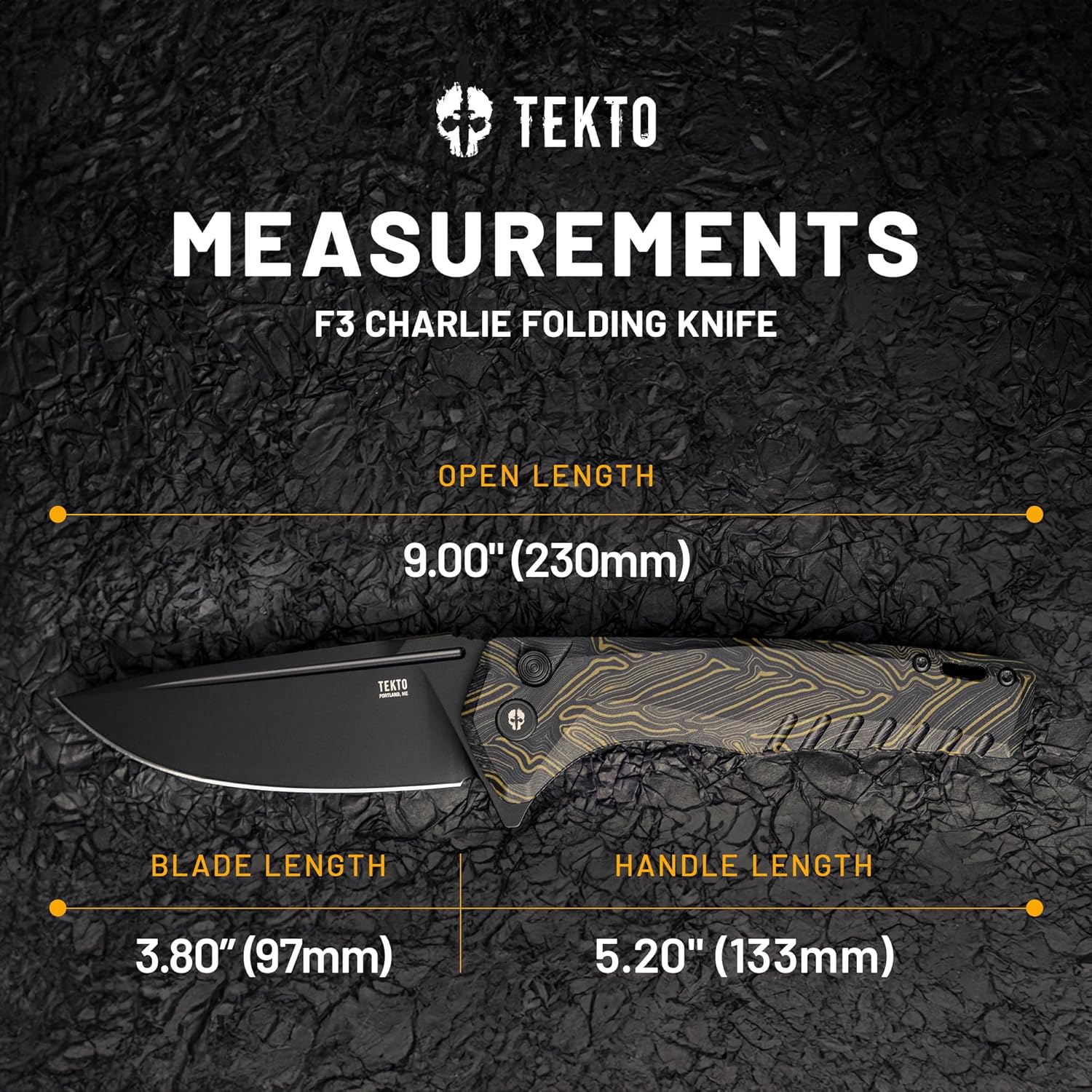 TEKTO F3 Charlie Button Lock Folding Knife